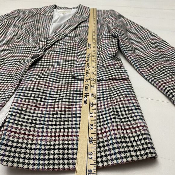Talbots Notched Collar Single Breasted Wool Blend Houndstooth Blazer size 10 - Picture 8 of 14